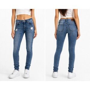 Hollister Women's Skinny Jeans 29/30 – Stacked Distressed Stretch Denim Pant EUC